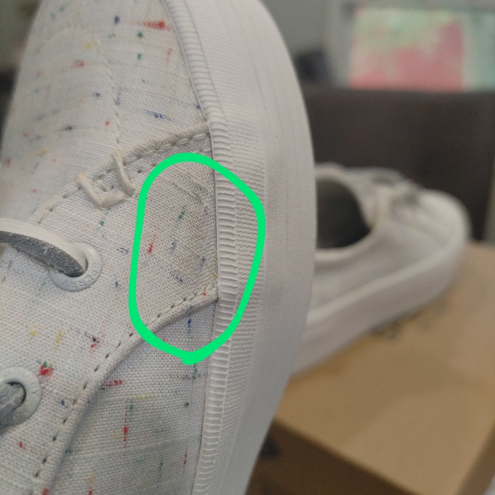 Sperry Crest Vibe womens platform tennis shoes.  White w/ multi colored flecks - Picture 9 of 11